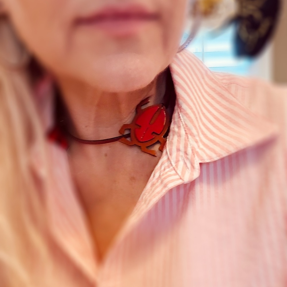 🌸Mom’s Sale PRADA Beige and Red Bag Charm with Bug Design or NECKLACE $260 - Picture 6 of 6